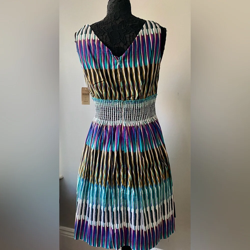 Coldwater Creek Printed Cotton Day Dress. Size 12. NWT. - Picture 2 of 6
